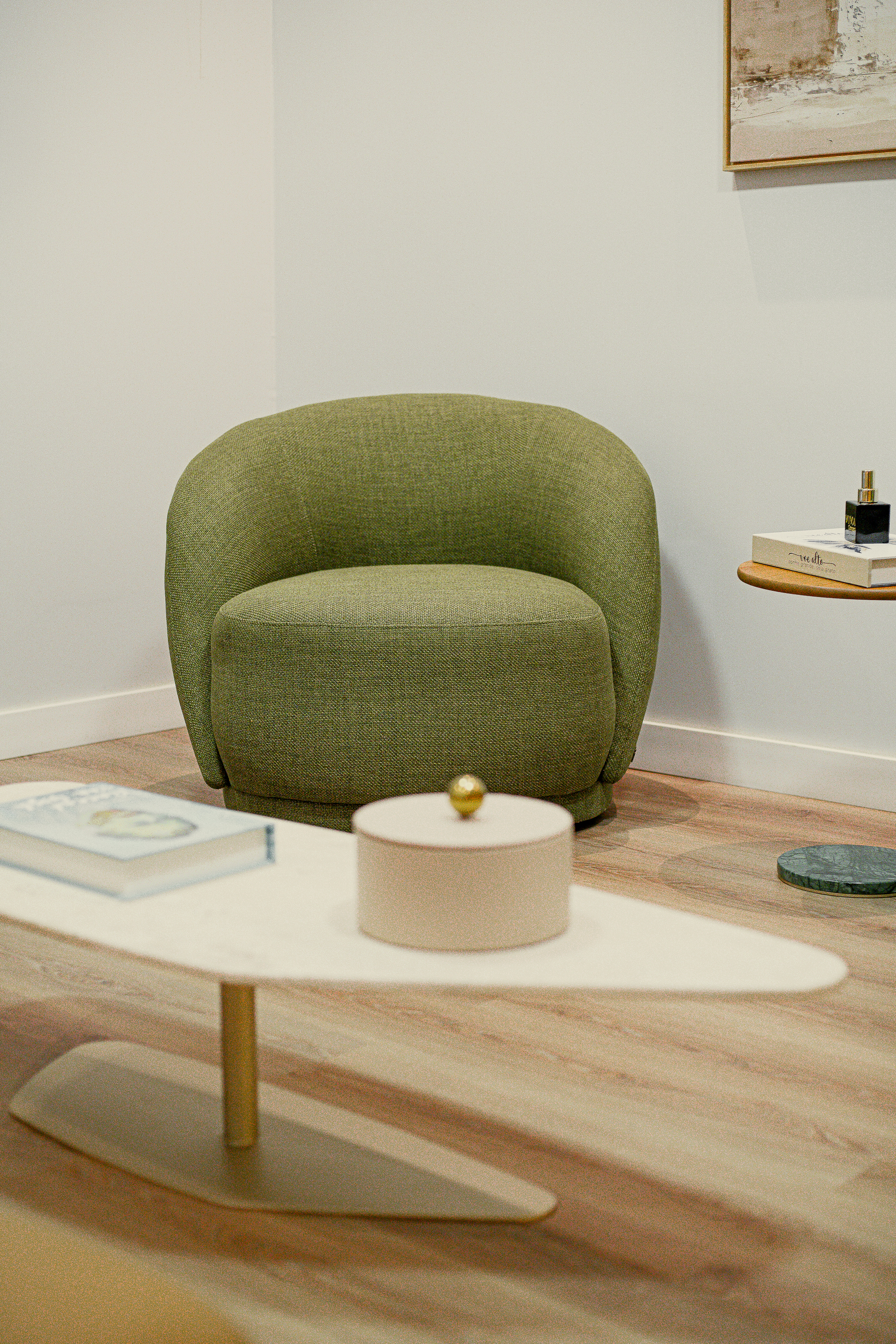 Poltrona mesa de centro mármore