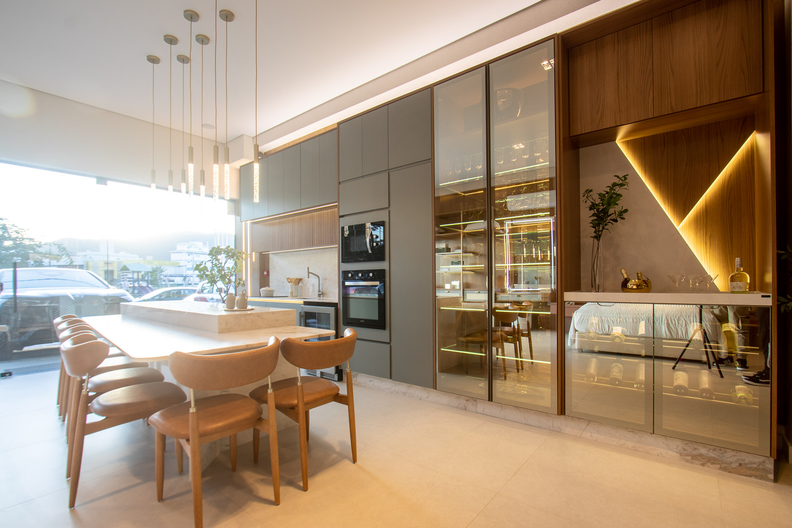 Showroom completo cozinha e jantar HDR