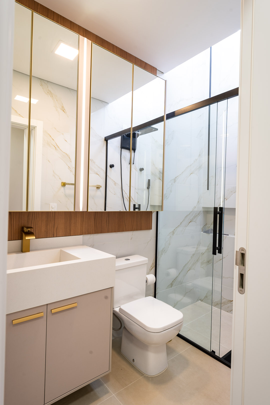 Bancada dupla espelho camarim